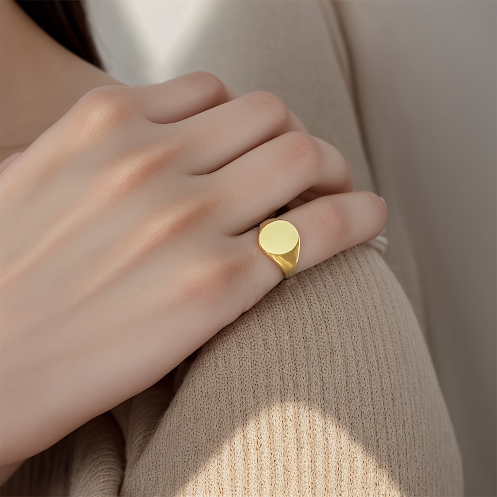 Geometric Circle Ring Stainless Steel Minimalist Punk Lightweight